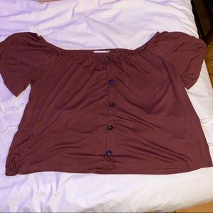 Maroon OTS Button Top